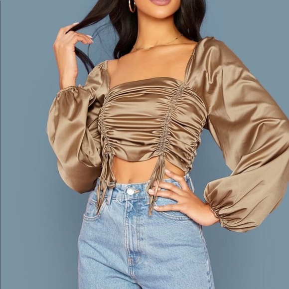 Satin ruched blouse - Picture 6 of 6